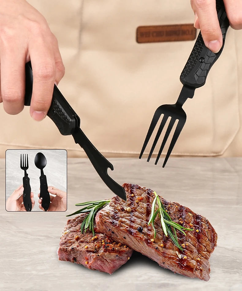 Faltbares Outdoor-Besteck 3-in-1